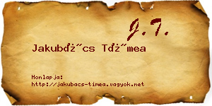 Jakubács Tímea névjegykártya
