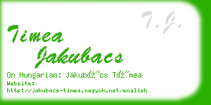 timea jakubacs business card